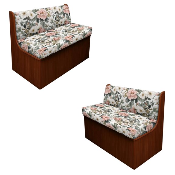 ZUXONGSY Peony Pattern 4 pcs RV Dinette Cushion Covers Elastic Camper Seat Covers Dinette Booth Comfortable Furniture Protector for RV Camper Car Bench