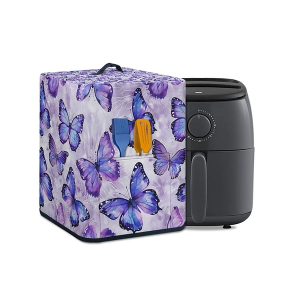 ZUXONGSY Purple Butterfly Air Fryer Cover Electric Rice Cooker Dust Cover with Bottom Edge Compatible with Most Kitchen Appliances Dustproof and Fingerprint-Proof Gifts for Mother Friends
