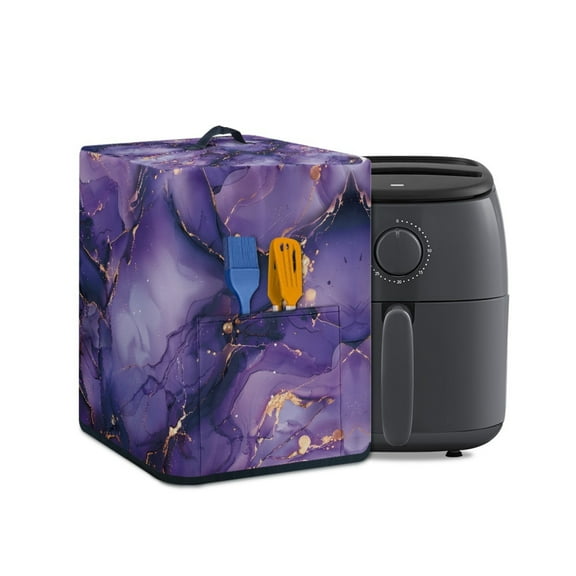 ZUXONGSY Purple Marble Stripes Air Fryer Cover Electric Rice Cooker Dust Cover with Storage Pockets Exquisite Instant Pot Pressure Cooker Cover Accessories Gifts for Mother Friends