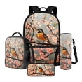 thumbnail image 1 of ZUXONGSY Robin Cherry Blossom Print Backpack for Boys Girls School Bag with Lunch Bag Pencil Case and Water Bottle Holder Set Kids 4 in 1 Bookbag Back Packs Satchel Travel Daypack Rucksack, 1 of 6