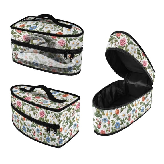 ZUXONGSY Rose Daisy Flower Print Steam Iron Case Waterproof & Dustproof Iron Storage Holder Travel Steamer Bag Lightweight Carrier Bag Iron Accessories, Case Only