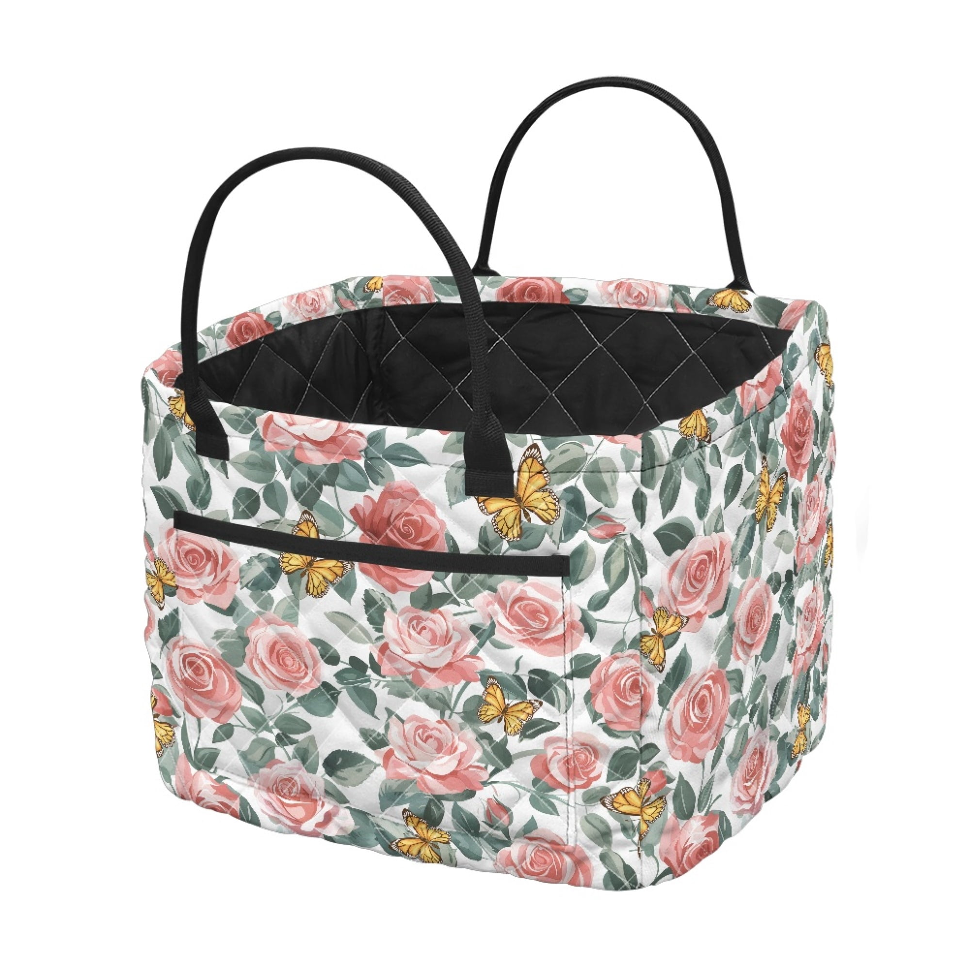 ZUXONGSY Rose Design Portable Laundry Hamper, Large Capacity Quilted ...