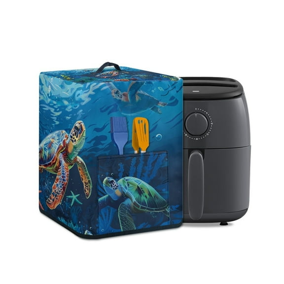 ZUXONGSY Sea Turtle Air Fryer Cover Dust Cover Electric Appliance Cover with Pockets And Top Handle Instant Pot Pressure Cooker Cover Easy to Use for Women Wife Gifts Fit 5 6 Qt