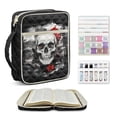 thumbnail image 1 of ZUXONGSY Skull Moon Flower Print Bible Cover for Women Quilted Bible Case Stylish Scripture Bag with Tabs & Durable Handle Christian Tote Bag for Book Lover, 1 of 8