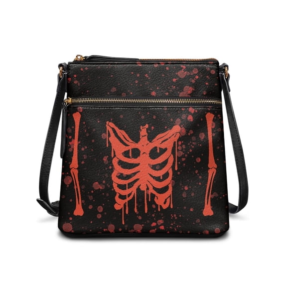 ZUXONGSY Skull Print Shoulder Handbag for Women Small Crossbody Purse Trendy Satchel with Adjustable Wide Strap for Working Dating