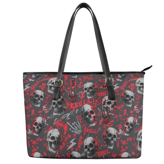 ZUXONGSY Skull Print Top Handle Bag for Women Large Capacity Top Handle Tote Bag Portable Travel Purse with Handle for Travel Shopping