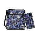 thumbnail image 1 of ZUXONGSY Skull Rose Print PU Leather Crossbody Bag & Wallet Set for Women, Multi-Pocket Satchel with Adjustable Strap for Travel, Shopping & Work, 1 of 5