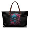 thumbnail image 1 of ZUXONGSY Skull Rose Print Tote Handbag for Women Lightweight Handle Handbag Casual Satchel Handbags with Zipper for Excursions Shopping, 1 of 6