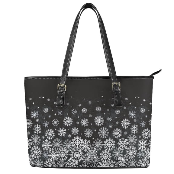 ZUXONGSY Snowflake Print Handbag for Women Fashion Satchel Handbags Practicality Top Handle Tote Bag with Zippered for Business Shopping