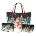 thumbnail image 1 of ZUXONGSY Snowman Christmas Tree Print Tote Bag with Lightweight Cosmetic Bags Wallet for Women PU Leather Top Handle Satchel Set with Multifunctional Makeup Pouch Card Holder for Travel Shopping, 1 of 5