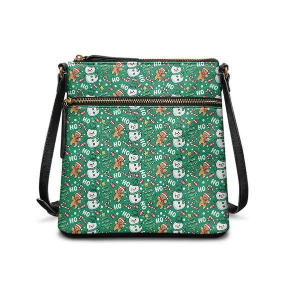 ZUXONGSY Snowman Gingerbread Man Print Shoulder Bag for Women Small Crossbody Purse Trendy Satchel with Adjustable Wide Strap for Working Dating