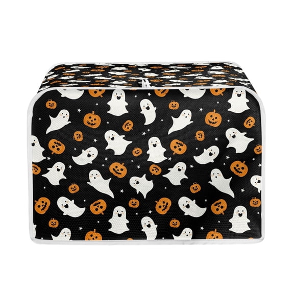 ZUXONGSY Spooky Ghost Pumpkin Toaster Cover 4 Slice Dust Covers for Toasters Wide Slot Universal Size Microwave Oven Dustproof Cover Anti Fingerprints Happy Halloween Decor