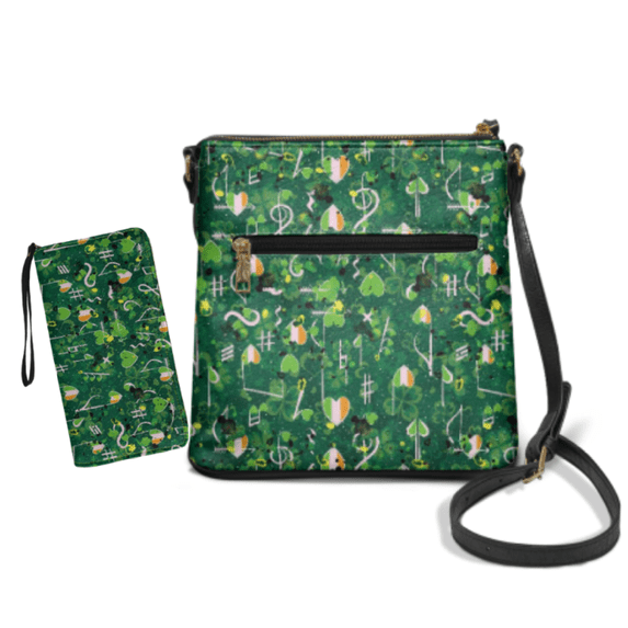 ZUXONGSY St. Patrick's 2 Piece Crossbody Bag and Wallet Set, Hobo ...