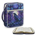 thumbnail image 1 of ZUXONGSY Stained Glass Crow Print Bible Cover for Women Large Bible Bag Portable Scripture Bag with Multiple Pockets Carrying Book Case for Study, 1 of 7