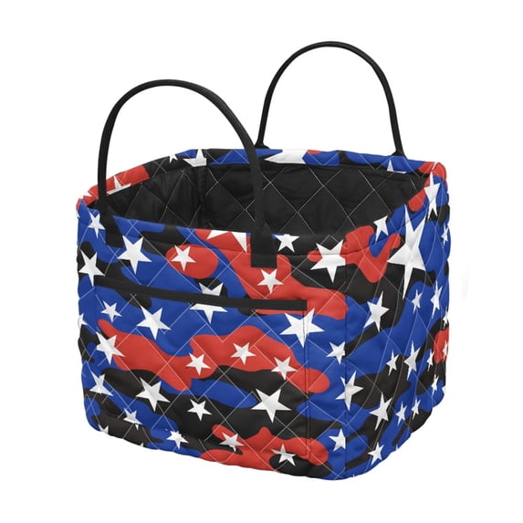 ZUXONGSY Stars Camo Patriotic Pattern Portable Storage Basket, Heavy ...