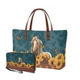 thumbnail image 1 of ZUXONGSY Sunflower Butterfly Horse Print Purses Shoulder Bag Set of 2 for Ladies Girls Top Handle Satchel PU Cash Wallet LargeTote Bag Credit Card Holder Wallet for Excursions Business, 1 of 5