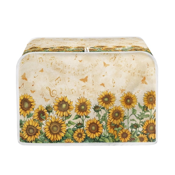 ZUXONGSY Sunflower Butterfly Toaster Cover 2 Slice Universal Size Microwave Oven Dustproof Cover Wide Slot Dustproof and Fingerprint Resistant Fingerprint Protector Home Decor