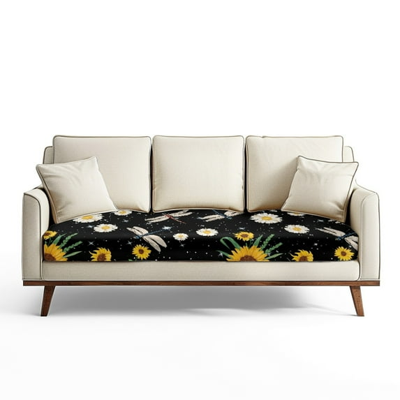 ZUXONGSY Sunflower Couch Cushion Cover Dragonfly Sofa Seat Cushion Slipcovers-L Separate Sofa Seat Cushion Cover Individual Couch Cushion Covers Gifts for Friends and Family