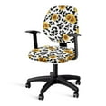 thumbnail image 1 of ZUXONGSY Sunflower Cow Print Office Chair Cover 2 PCS Polyester Rolling Chair Cover Spandex Chair Protector Cover Computer Chair Backrest and Cushion Seat Cover Office Decor, 1 of 7