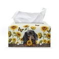 thumbnail image 1 of ZUXONGSY Sunflower Dachshund Tissue Box Cover Modern PU Leather Tissue Holder with Snap Button Texture Leather Tissue Box Cover Waterproof Tissue Cover Gifts to Friends Family, 1 of 7