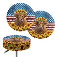 thumbnail image 1 of ZUXONGSY Sunflower Highland Cow Circle Stool Cover Size M 2 Pack Round Seat Cover with Elastic Bottom Round Stool Dust Covers 13-15 Inch Dust Protective Cover 4 of July Decor, 1 of 6