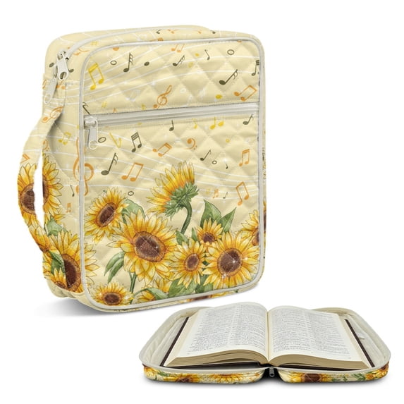ZUXONGSY Sunflower Print Bible Cover for Women Bible Bag Multifunctional Scripture Bag with Multiple Pockets Journal Case for Study