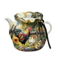 thumbnail image 1 of ZUXONGSY Sunflower Rooster Tea Pot Cozies Double-Sided Tea Pot Decor Cover with Elastic Band Drawstring Dustproof Soft Breakfast Pot Protector Not Easy to Pilling for Home Kitchen, 1 of 6