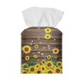 thumbnail image 1 of ZUXONGSY Sunflower Square Tissue Box Cover Wood PU Leather Tissue Box Cover Stylish Tissue Box Cover Decorative Tissue Box Cover for Bathroom,Car,Bedroom, Hotel, Office, 1 of 7