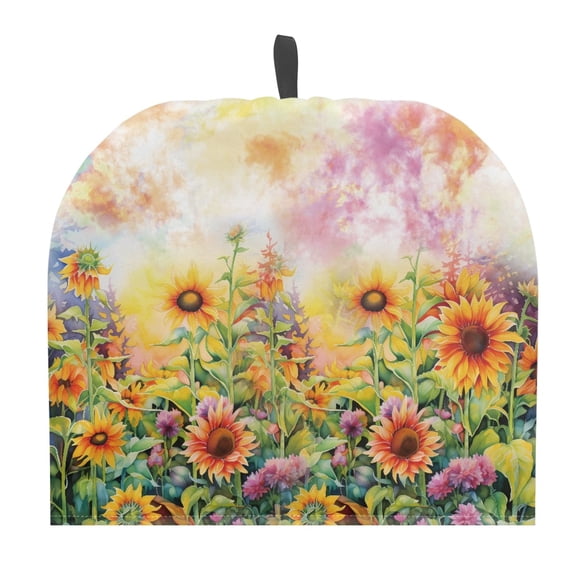 ZUXONGSY Sunflower Tea Pot Cover Fit Tea Breakfast Warmer Cover with Hanging Ring Anti-Dust Polyester Canvas Teapot Cover Keep Tidy and Clean Kettle Protective for Housewife Friend Mom
