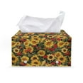 thumbnail image 1 of ZUXONGSY Sunflower Tissue Box Covers PU Leather Rectangular Tissue Box Holder with Snap Button Customized Printed Tissue Cover for Home Office Decorative Organizer, 1 of 7