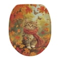 thumbnail image 1 of ZUXONGSY Thanksgiving Cat Toilet Lid Dust Cover Easy to Install Toilet Lid Cover Full Coverage Design Maple Leaf Soft Thicker Flannel Bathroom Toilet Seat Cover Decoration for Bathroom, 1 of 6