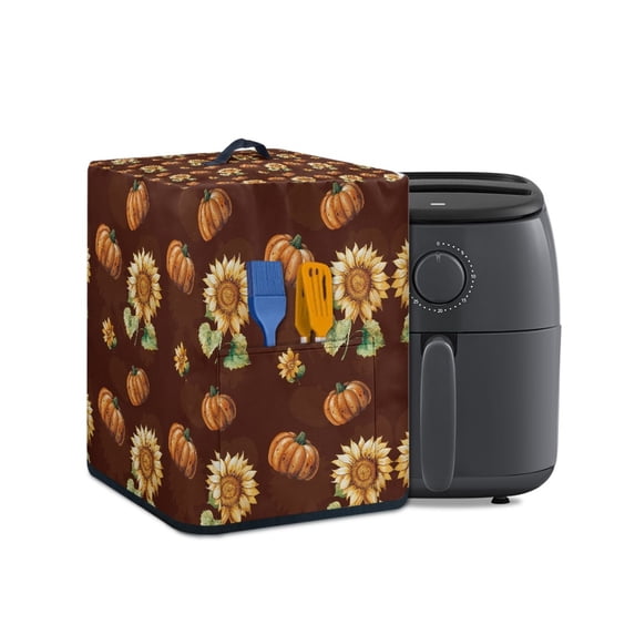 ZUXONGSY Thanksgiving Fall Pumpkin Air Fryer Cover Electric Appliance Cover with Pockets And Top Handle Sunflower Pressure Cooker Cover Anti-Fingerprint Fall Thanksgiving Decor