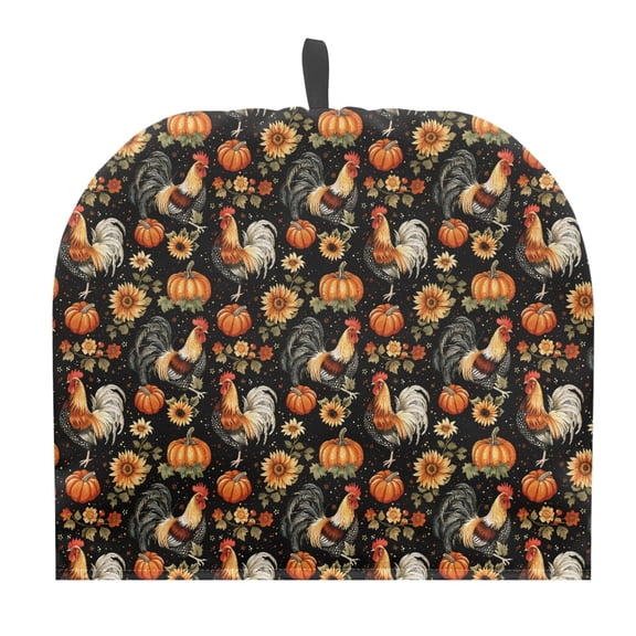 ZUXONGSY Thanksgiving Rooster Tea Cozy for Teapot Insulated Kettle Protective with Hanging Ring Decorative Teapot Cover Pumpkin Keep Tidy and Clean Fall Thanksgiving Decor