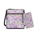 thumbnail image 1 of ZUXONGSY Tie-Dye Daisy Flower Print Women's Leather Crossbody Bag and Matching Wallet Set, Satchel Hobo Purse with Multi-Pockets, Adjustable Shoulder Strap, 1 of 5