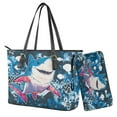 thumbnail image 1 of ZUXONGSY Tie-Dye Shark Print Purse and Wallet Sets for Women Handbag and Purse Set Satchel Purse Top Handle Tote Bag for Women Leather Shoulder Handbag with Wallet, 1 of 4