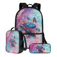 thumbnail image 1 of ZUXONGSY Tie-Dye Turtle Butterfly Floral Print Backpack Set for Girls Boys 3 PCS School Bookbag for Kindergarten Elementary Preschool Middle Kids Schoolbags with Lunch Box Pencil Case Set, 1 of 6