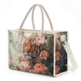 thumbnail image 1 of ZUXONGSY Tiger Peony Print Large Clear Daily PVC Tote Bag, Lightweight Waterproof Shoulder Purse with Adjustable Straps, Ideal Travel Carryall for Summer Vacations, 1 of 7