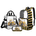 thumbnail image 1 of ZUXONGSY Tractor Print 3 Piece Clear Backpack Set, See Through Bookbag for Kids with Mesh Side Pockets, Lunch Box & Pencil Pouch, 1 of 5