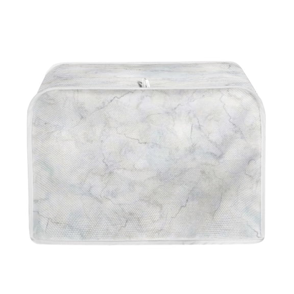 ZUXONGSY White Marble Toaster Cover 4 Slice Kitchen Small Appliance Cover with Hook Wide Slot Dust and Fingerprint Protection Bread Maker Cover for Women Gift Home Decor