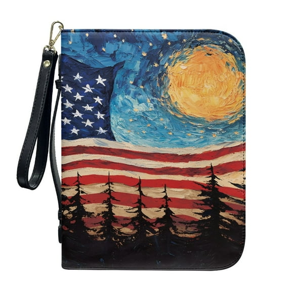 ZUXONGSY White Rose Daisy Flower Print PU Leather Bible Case for Women Men Large Bible Carrying Case with Detachable Wristlet Strap Lightweight Bible Study Tools for Church Journal Case, L