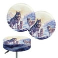 thumbnail image 1 of ZUXONGSY Wolf Bar Stool Cover Round 2 Packs Circle Stool Seat Covers Size S Stretchable Furniture Covers with Elastic Bands Round Stool Bench Cushion Slipcover 12"-14", 1 of 6