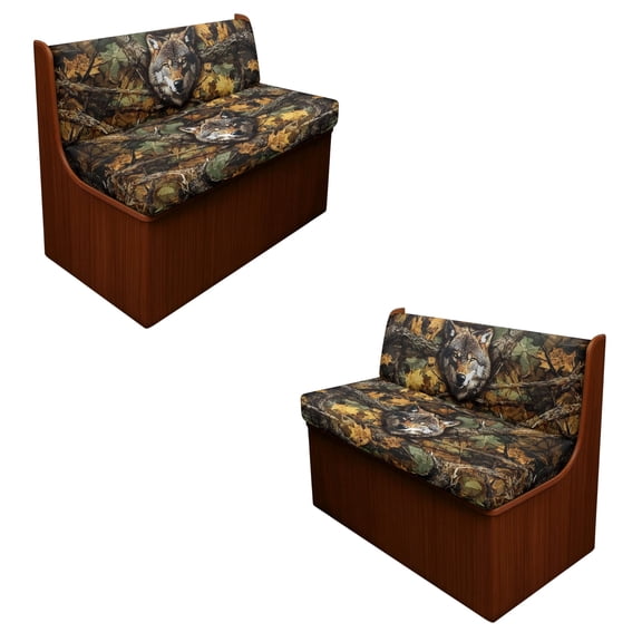 ZUXONGSY Wolf Camo Print RV Dinette Cushion Covers Wear-Resistan Camper Seat Covers Dinette Booth Stretch RV Couch Protector Include 2 Backrest Cover and 2 Bench Cover