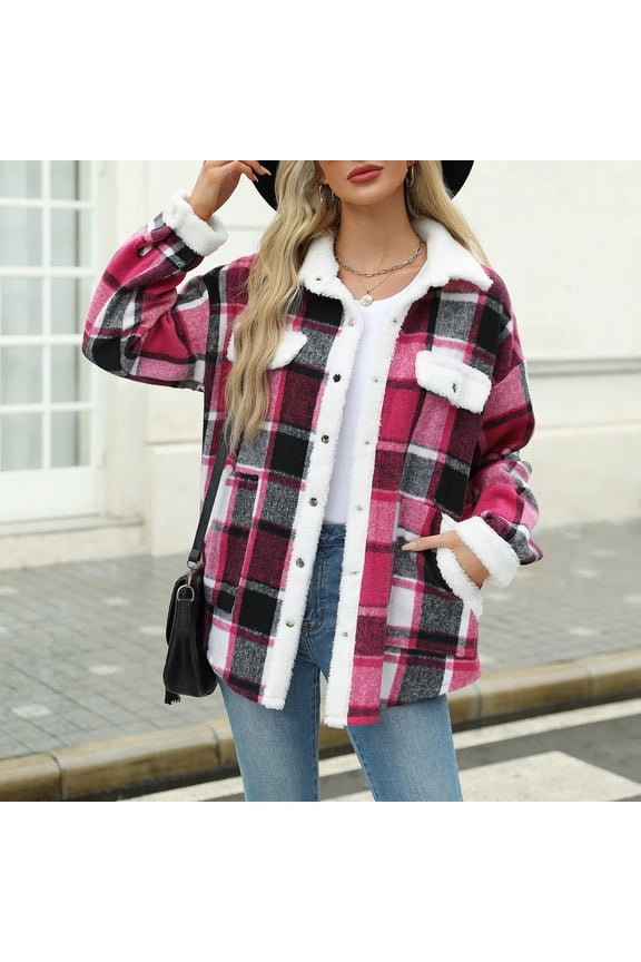 50% Off Clear Womens Flannel Shacket Jacket Plaid Flannel Shirts for Women Loose Fit Boyfriend Button Down Shirt Long Sleeve Casual Flannel Blouse Tops Black Fleece Jacket Women