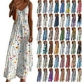 thumbnail image 1 of ZVAVZ Beach Dresses for Women 2025 Vacation,Women Vinatge Floral Sleeveless Maxi Sun Dress Strap V Neck Ankle Casual Long Dresses Multicolor,M, 1 of 6