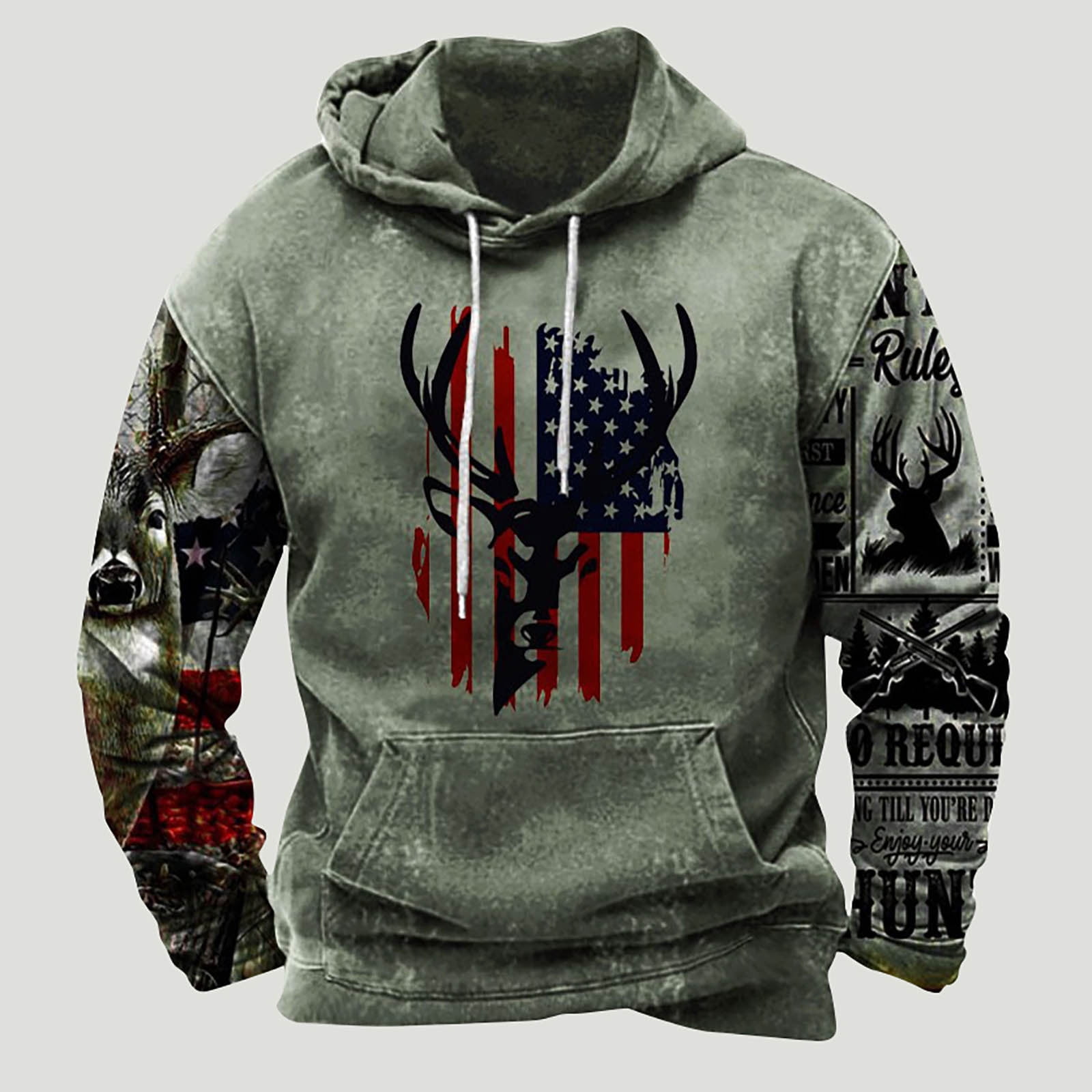 Black Cowboy Print Casual Sweatshirt main image 1