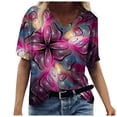 thumbnail image 1 of ZVAVZ Clothing for Elderly Women Beach Wear for Women 2025, Women's Summer Trendy T-Shirts Juniors Clothing Tshirts V Neck Short Sleeve Tops Camisas Para Mujer, 1 of 3