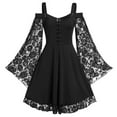 thumbnail image 1 of ZVAVZ Costumes for Women 2025 Flared Sleeve Dress Vintage Gothic Dress With Corset Halloween Trendy Clothes Outfits Fall Dresses for Women 2025 Trendy, 1 of 6