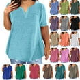 thumbnail image 1 of ZVAVZ Cute Spring Tops for Women Long Tunics for Women To Wear with Leggings Short Sleeve Flowy Shirts Trendy Dandelion Print Tops Shirt Women Red Holiday Tops for Women, 1 of 6