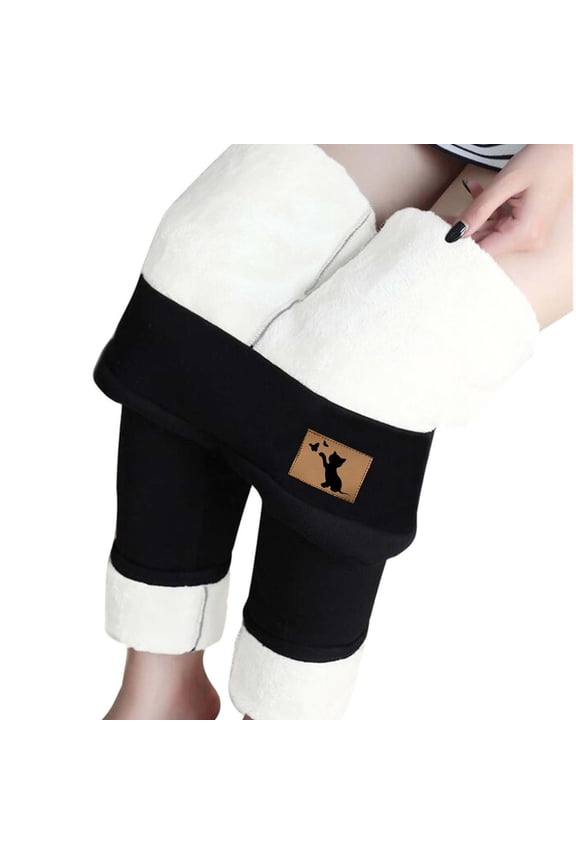 Fleece Lined Leggings Women Winter Warm Wool Bottoms High Waisted Tummy Control Thermal Yoga Pants for Hiking Workout Fleece Lined Tights