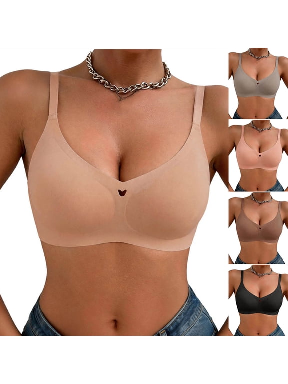 Full Coverage Bralette for Women Spaghetti Strap Wireless Bras with Holes Seamless Push Up Bra Smoothing Breathable Anti-sagging Bras Black L